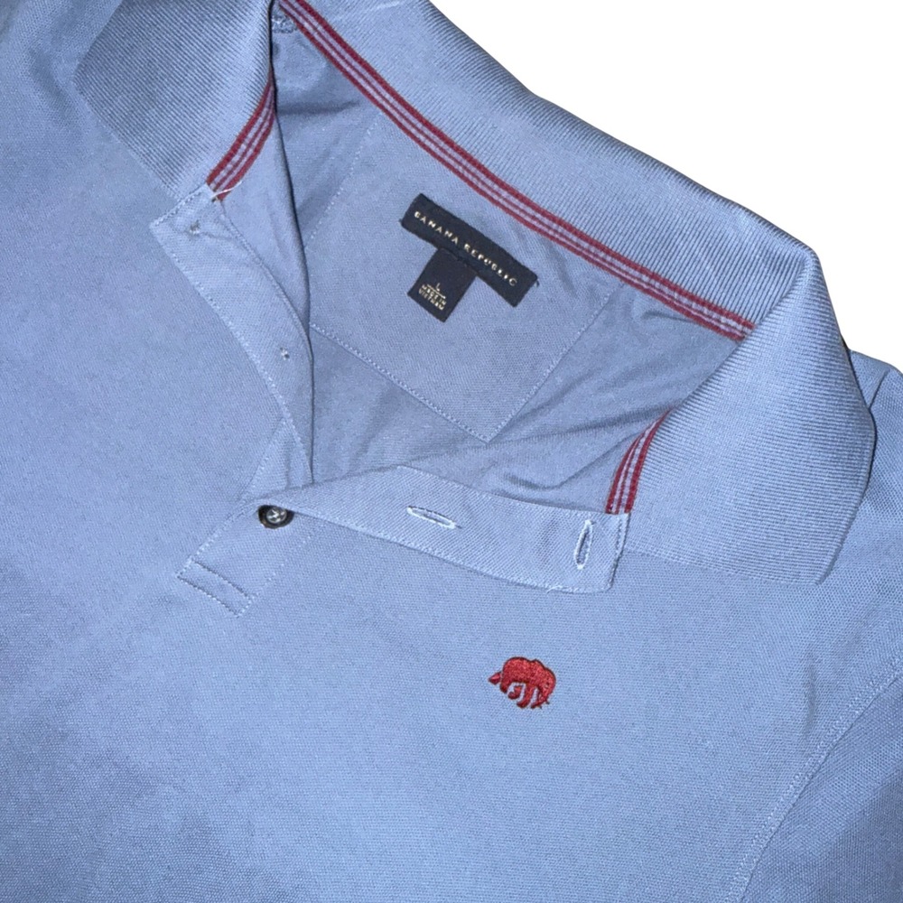 Banana Republic Mens Light Blue Short Sleeve Classic‎ Fit Polo Shirt Size Large